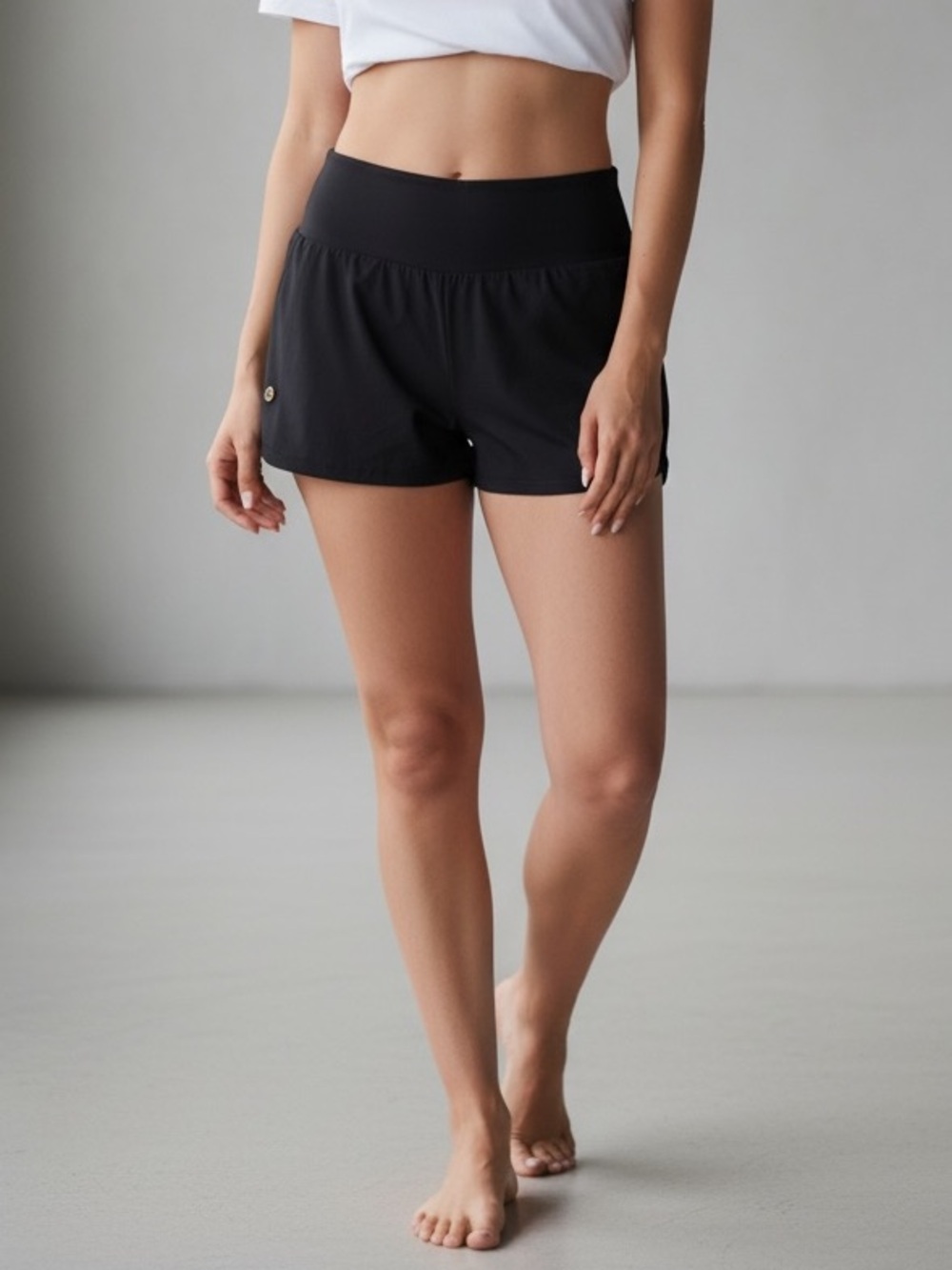 Love Fitness Black Impact Runners High Rise Athletic Shorts XL
